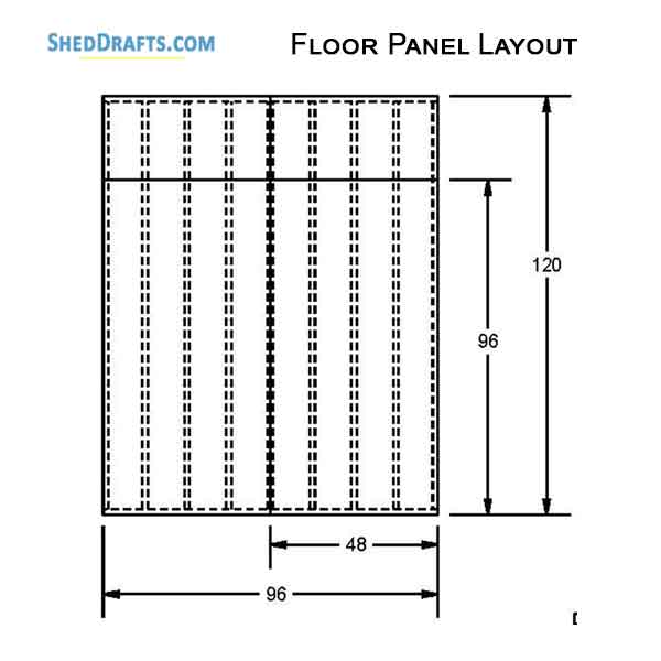10x8 Gable Garden Storage Shed Plans Blueprints 06 Floor Framing Plan