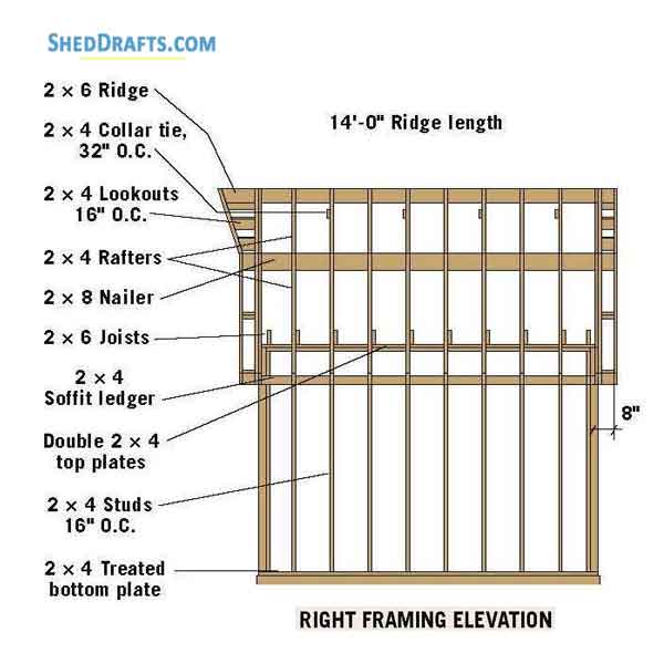 12×12 Gambrel Barn Shed Plans Blueprints For Assembling 
