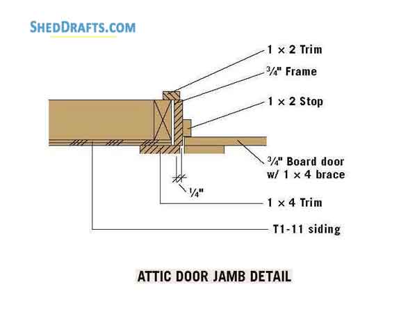 12x12 Gambrel Barn Shed Plans Blueprints 18 Attic Door Jamb