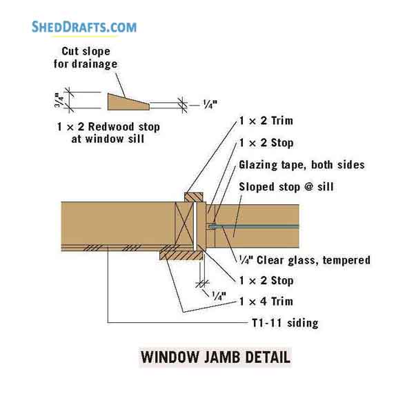 12x12 Gambrel Barn Shed Plans Blueprints 21 Window Jamb Stop