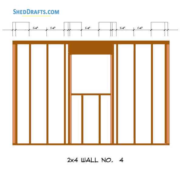 12x12 Hip Roof Storage Shed Plans Blueprints 05 Left Wall Frame