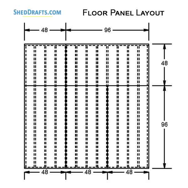 12x12 Saltbox Storage Shed Diy Plans Blueprints 06 Floor Framing Plan