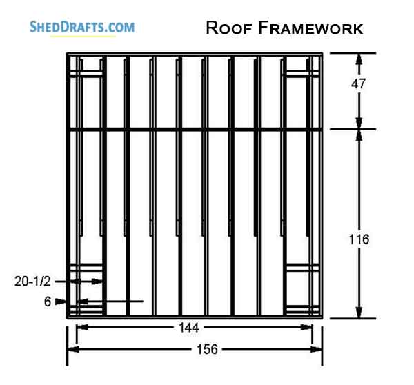 12x12 Saltbox Storage Shed Diy Plans Blueprints 12 Roof Framing Details