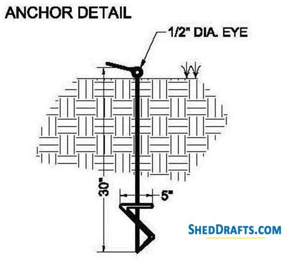 12x12 Storage Shed Plans Blueprints 04 Anchor Detail