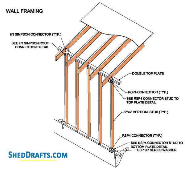 12x12 Storage Shed Plans Blueprints 09 Wall Frame