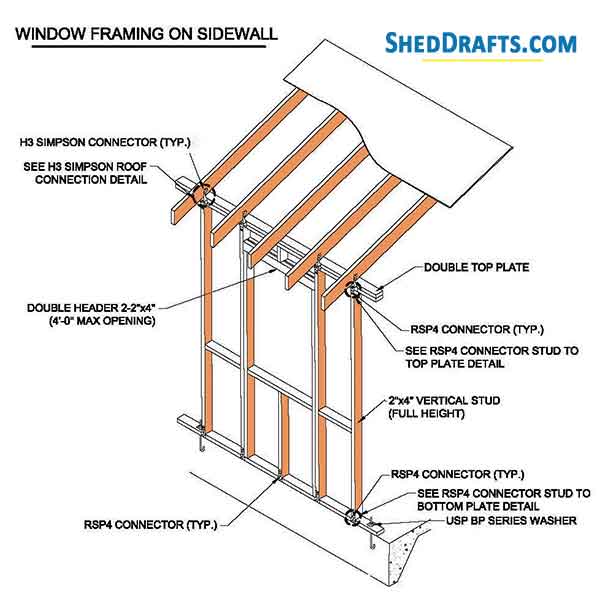 12x12 Storage Shed Plans Blueprints 14 Side Wall Window