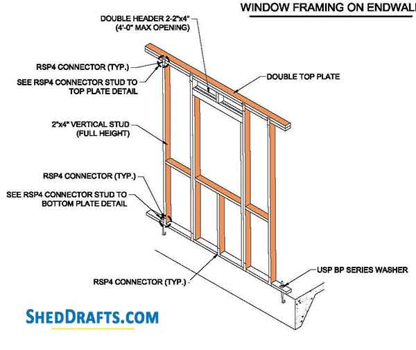 12x12 Storage Shed Plans Blueprints 15 Window Frame