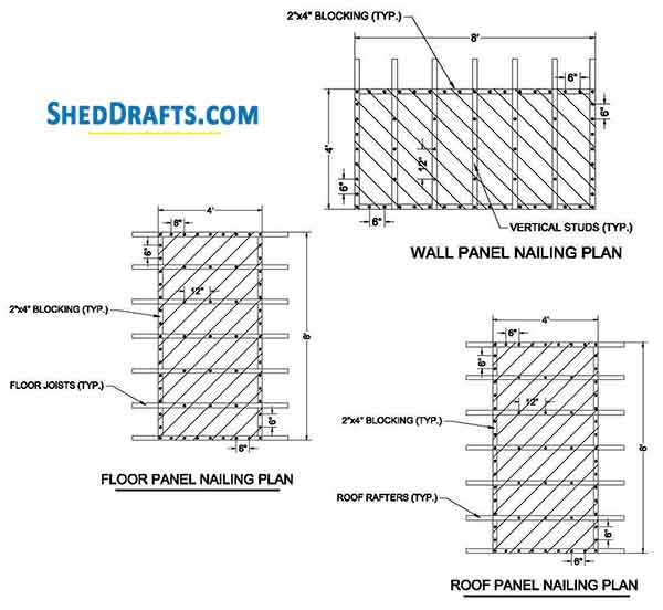 12x12 Storage Shed Plans Blueprints 17 Wood Panels