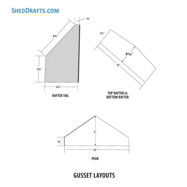 12x14 Gambrel Shed With Loft Plans Blueprints 07 Gusset Layouts