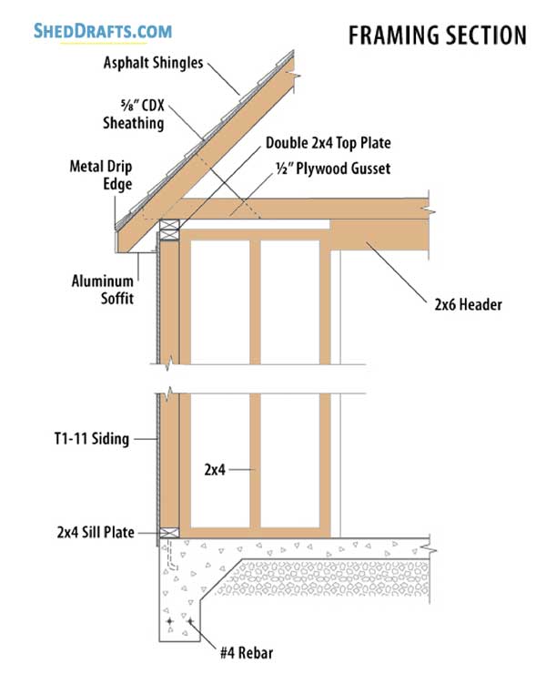 12x14 Gambrel Shed With Loft Plans Blueprints 08 Roof Framing Details