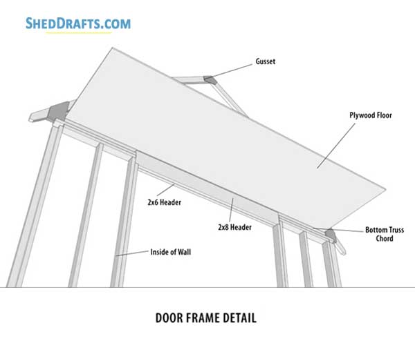 12x14 Gambrel Shed With Loft Plans Blueprints 09 Door Frame Detail