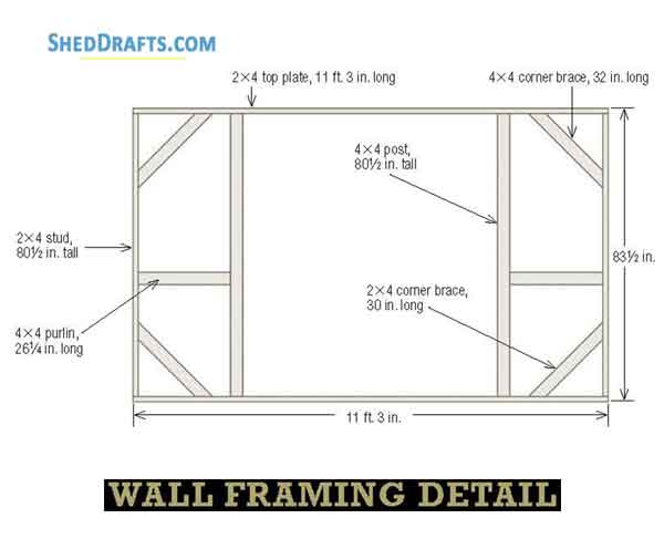 12x16 Backyard Garden Shed Plans Blueprints 04 Wall Framing Layout