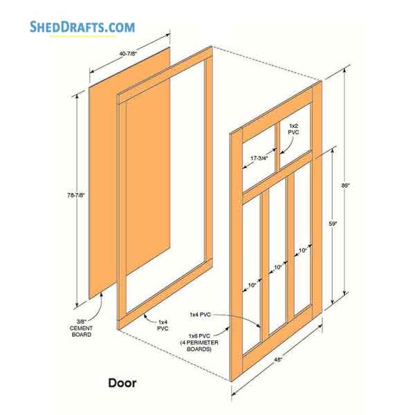 12x16 Gable Storage Shed Building Plans Blueprints 15 Door