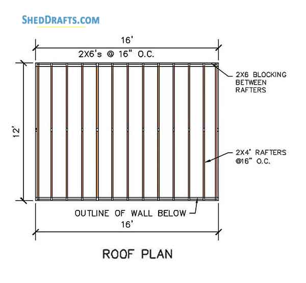 12x16 Gambrel Storage Shed Plans Blueprints 11 Roof Frame