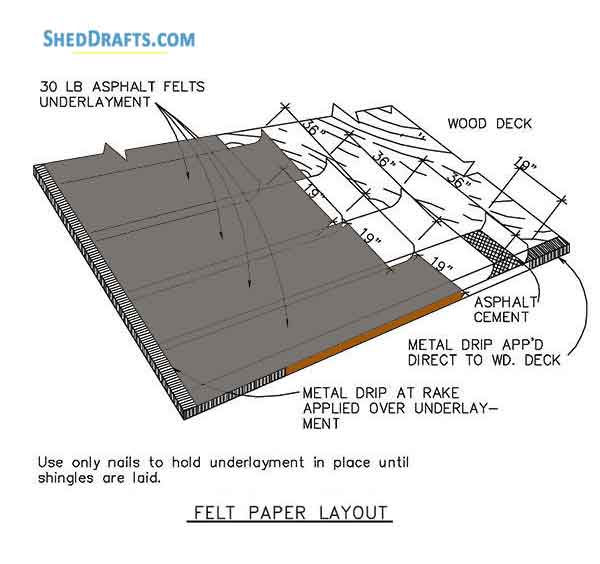 12x16 Gambrel Storage Shed Plans Blueprints 18 Felt Paper Layout