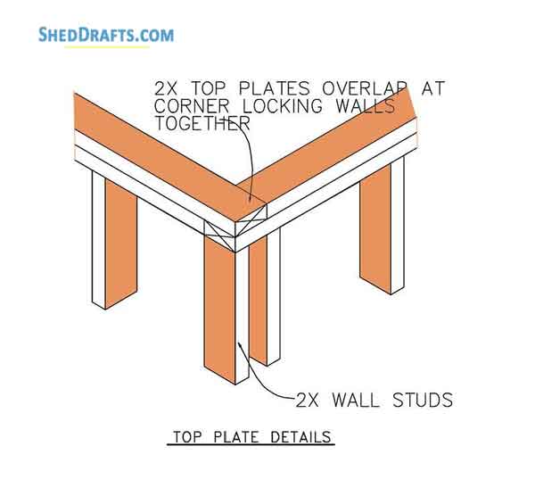 12x16 Gambrel Storage Shed Plans Blueprints 19 Top Plate Details