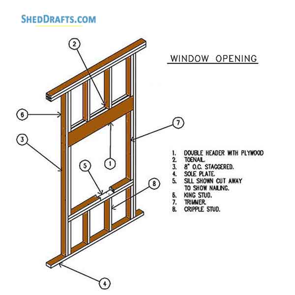 12x16 Gambrel Storage Shed Plans Blueprints 22 Window
