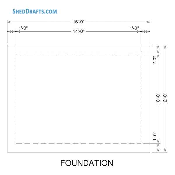 12x16 Lean To Pole Shed Plans Blueprints 03 Foundation Plan