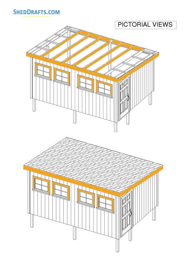 12×16 lean to pole shed plans blueprints to craft a tool