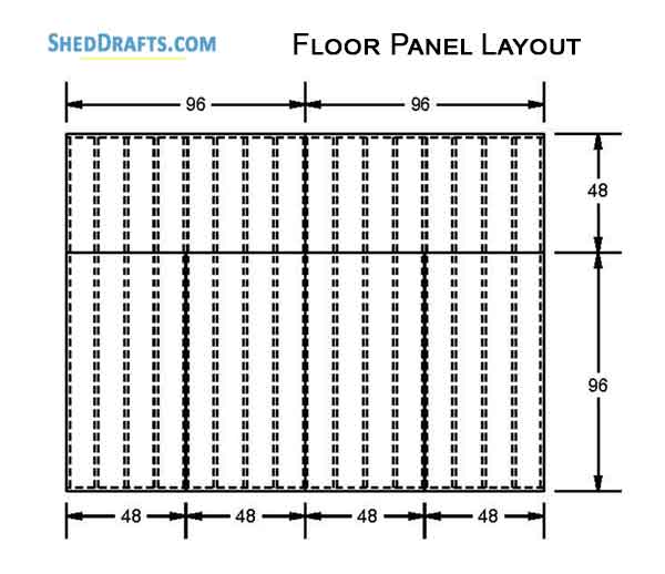 12x16 Saltbox Storage Shed Diy Plans Blueprints 06 Floor Framing Plan