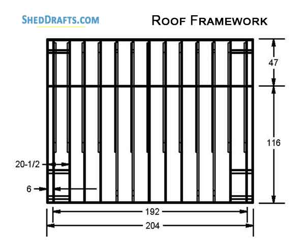 12x16 Saltbox Storage Shed Diy Plans Blueprints 12 Roof Framing Details