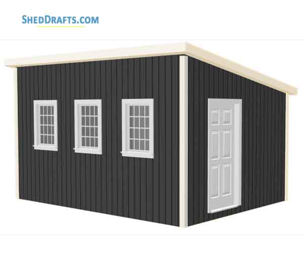 12x16 Wooden Lean To Shed Plans Blueprints 01 Building Section