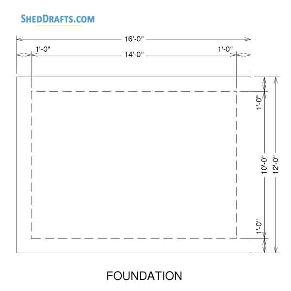 12x16 Wooden Lean To Shed Plans Blueprints 03 Foundation