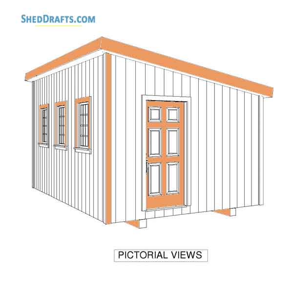 12×16 Wooden Lean To Shed Plans Blueprints To Create 