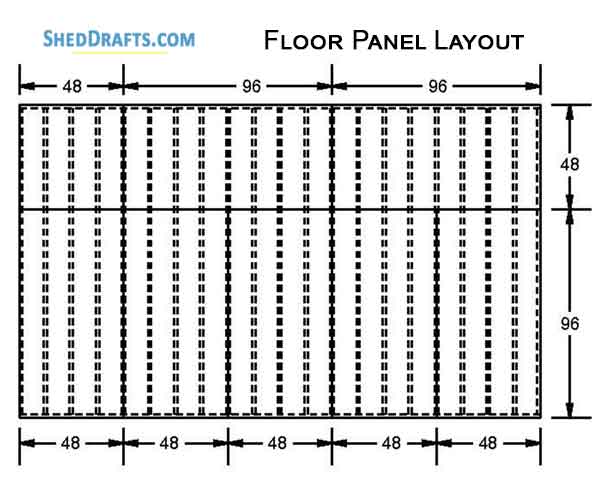 12x20 Gable Garden Storage Shed Plans Blueprints 06 Floor Framing Plan