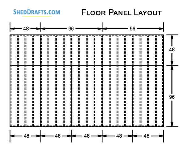 12x20 Saltbox Storage Shed Diy Plans Blueprints 06 Floor Framing Plan