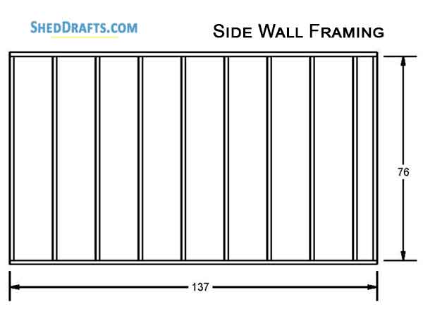 12x20 Saltbox Storage Shed Diy Plans Blueprints 09 Side Wall Framing