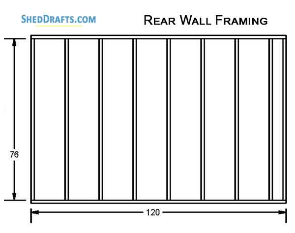 12x20 Saltbox Storage Shed Diy Plans Blueprints 10 Back Wall Framing