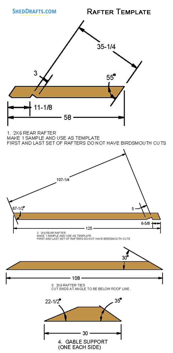 12×20 Saltbox Storage Shed Plans Blueprints For Erecting A ...