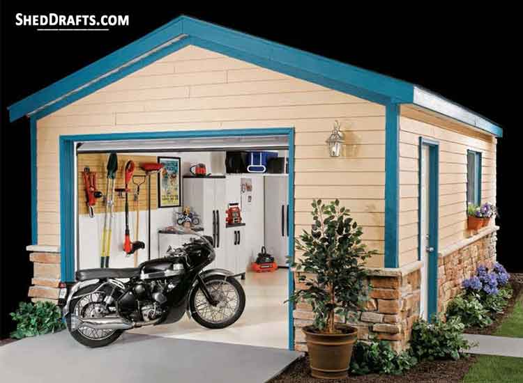 14x22 Detached Garage Shed Plans Blueprints 00 Draft Design