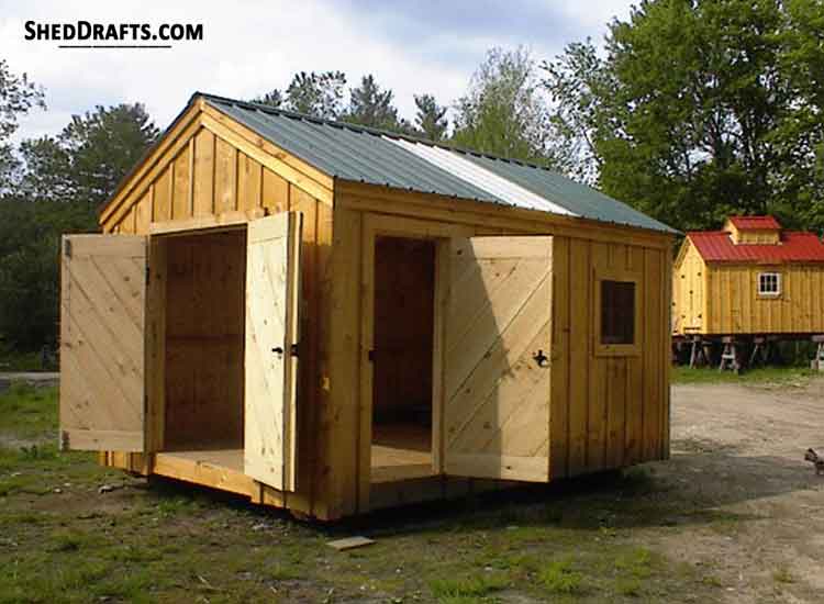 14×48 Gable Storage Shed Plans Blueprints For Constructing 