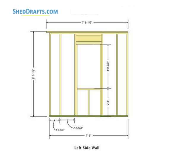 16x16 Large Garden Shed Building Plans Blueprints 06 Left Wall Frame