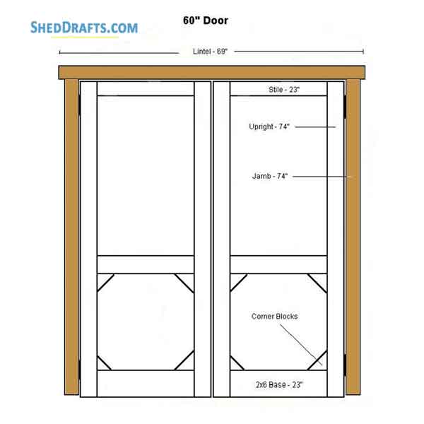 16x24 Gambrel Barn Shed Plans Blueprints 07 Door Frame Detail