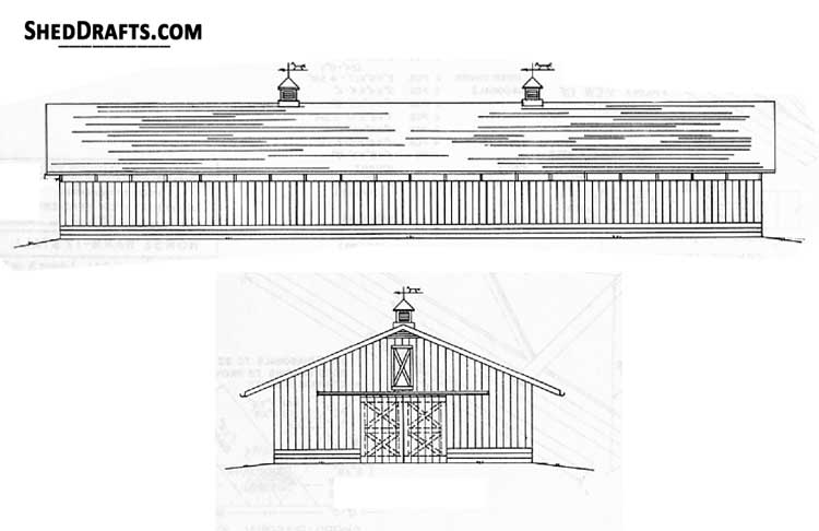 17 Stall Horse Barn Plans Blueprints 00 Draft Design