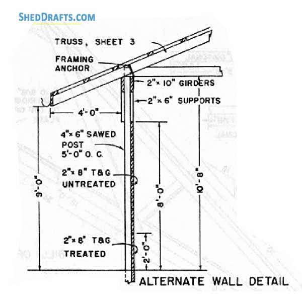 17 Stall Horse Barn Plans Blueprints 05 Wall Section