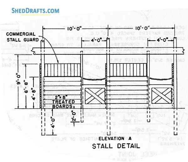 17 Stall Horse Barn Plans Blueprints 06 Stall Details