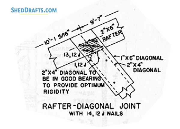 17 Stall Horse Barn Plans Blueprints 10 Rafter Diagonal Joint