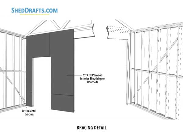 18x24 Garage Workshop Shed Plans Blueprints 06 Bracing Detail