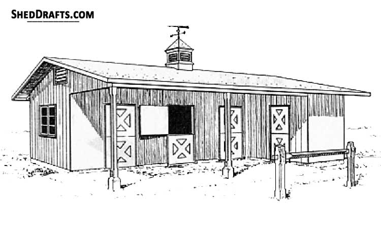 2 stall horse barn with tack room