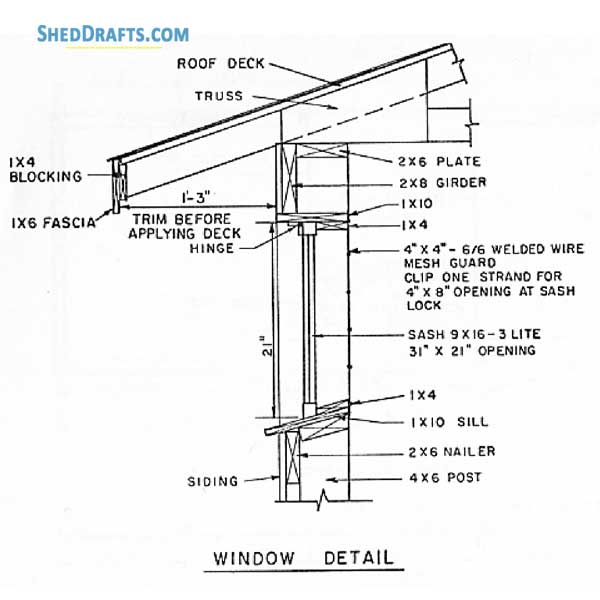2 Stall Horse Stable Plans Blueprints 10 Window Detail