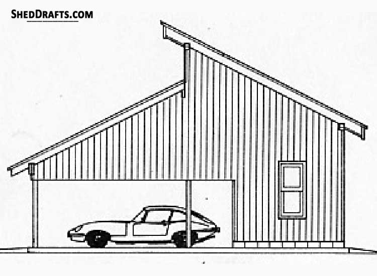 20x46 Carport Shed Plans Blueprints 00 Draft Design