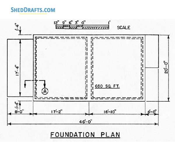 20x46 Carport Shed Plans Blueprints 03 Foundation Details