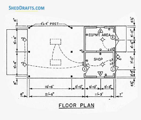 20x46 Carport Shed Plans Blueprints 04 Floor Framing Plan