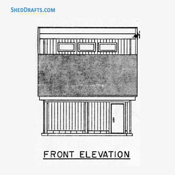 20x46 Carport Shed Plans Blueprints 05 Front Elevations