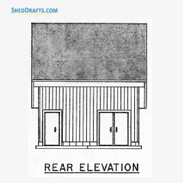 20x46 Carport Shed Plans Blueprints 06 Rear Elevations
