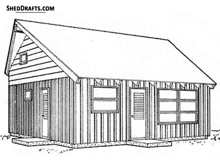 22x24 Cabin Loft Building Plans Blueprints 00 Draft Design